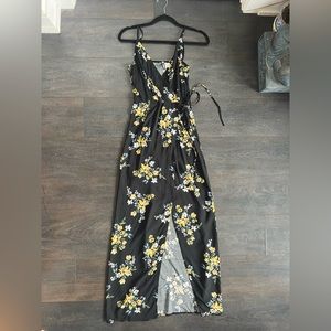 H&M black dress with flowers